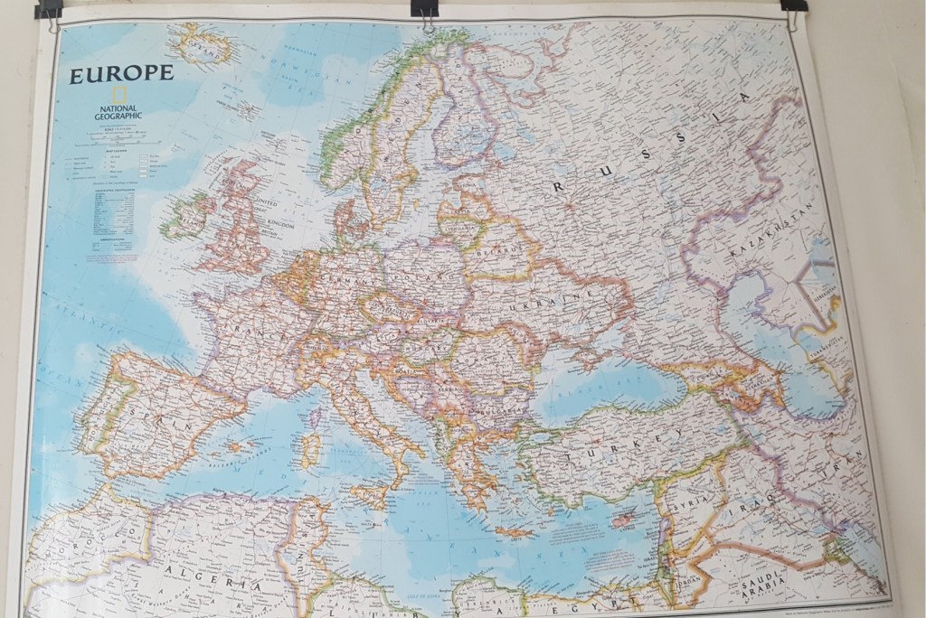 A map of Europe that happens to be centred on western Ukraine